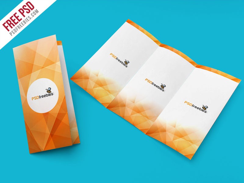 Free PSD Tri Fold Brochure Mockup Template By
