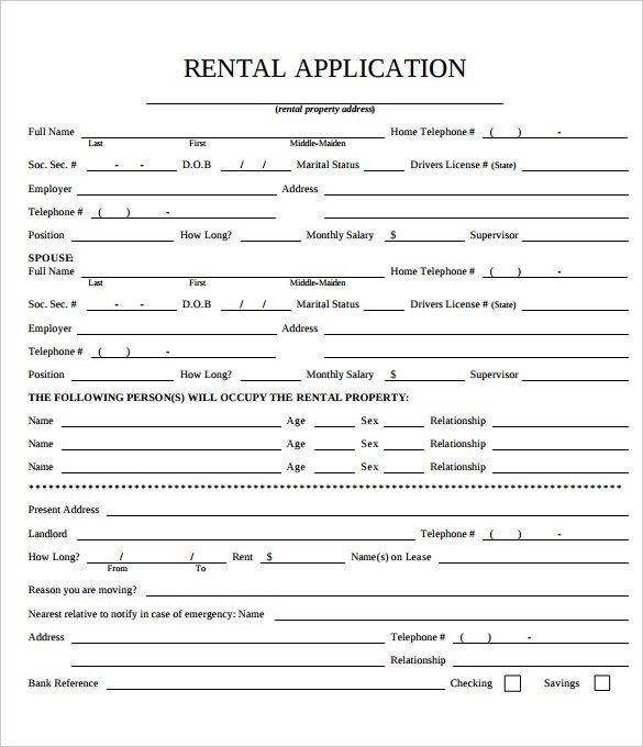 Free Rental Lease Application Forms Ez Landlord Ezlandlordforms