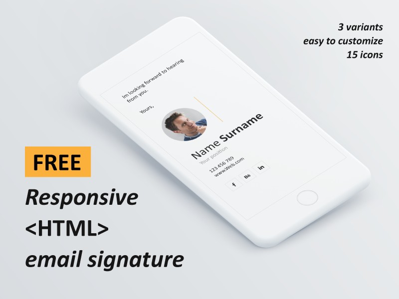 FREE Responsive HTML Email Signature By Andrej Cib K Dribbble Free Html