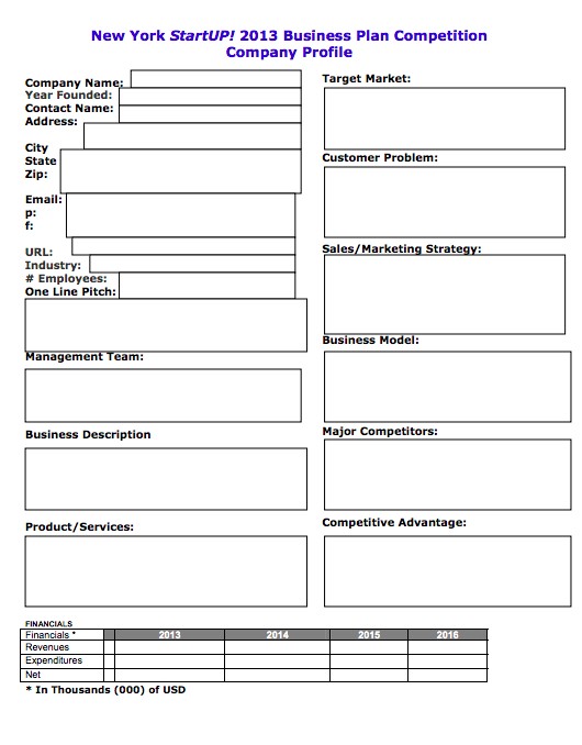 Free Simple Business Plan Template Top Form