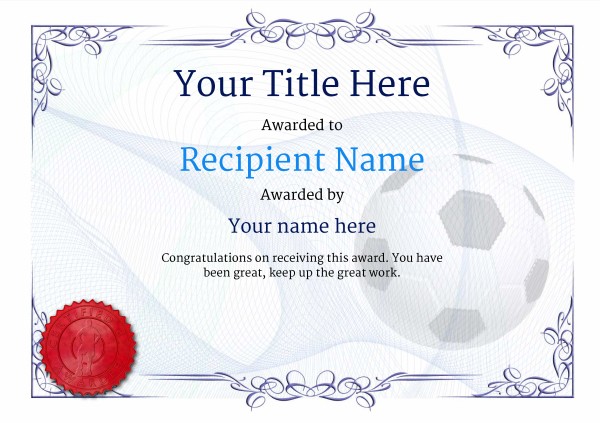 Free Soccer Certificate Templates Add Printable Badges Medals Ideas