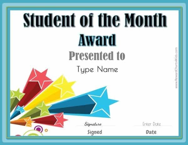 Free Student Of The Month Certificate Customize With Your Photo Award