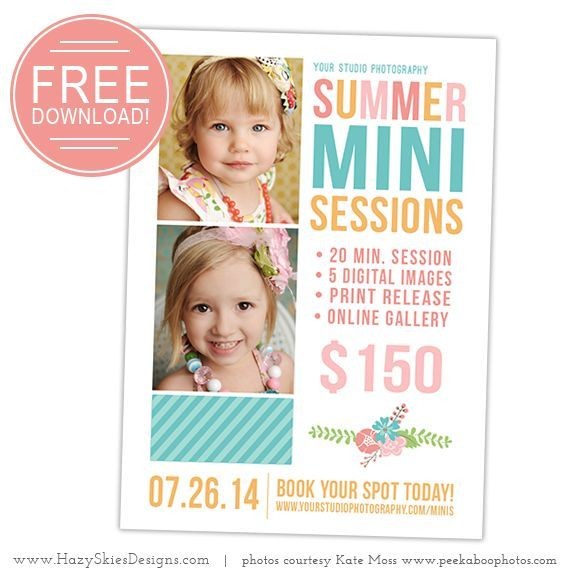 FREE Summer Mini Session Template For Photographers Photography Free Templates