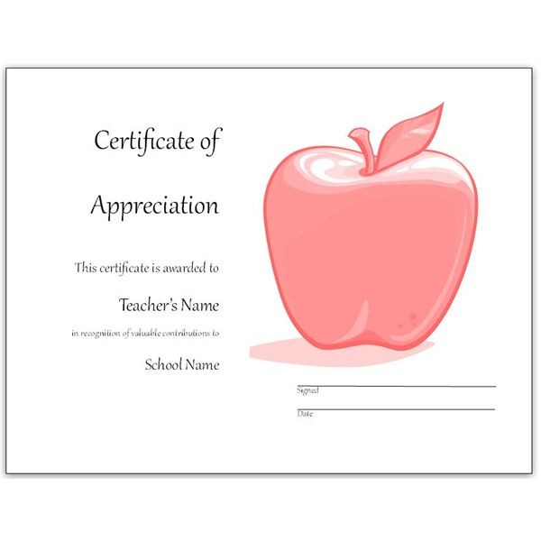 Free Teacher Appreciation Certificates Download Word And Publisher Certificate Of For Teachers Wording