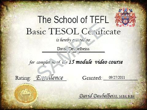 Free Tefl Certification Certificate Template