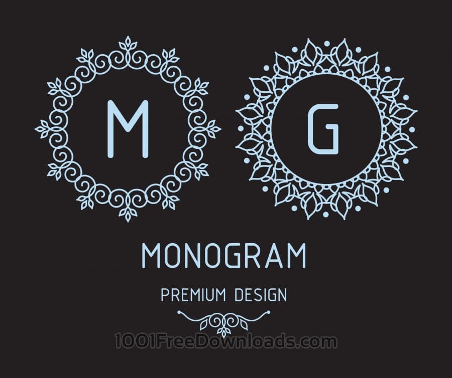 Free Vectors Monogram Design Templates Abstract Vector