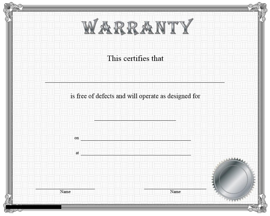 Free Warranty Template Filename Metal Spot