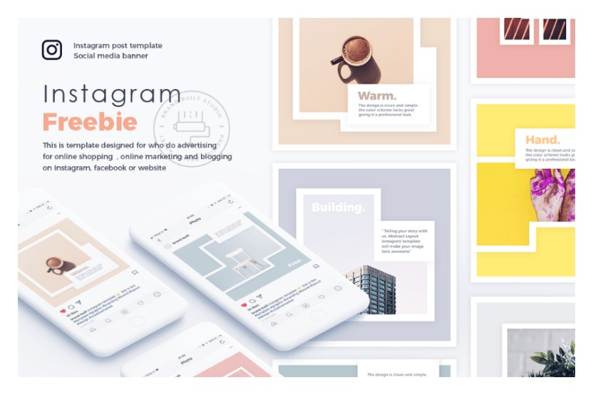 Freebie Abstract Instagram Layout Free Design Resources Post Template