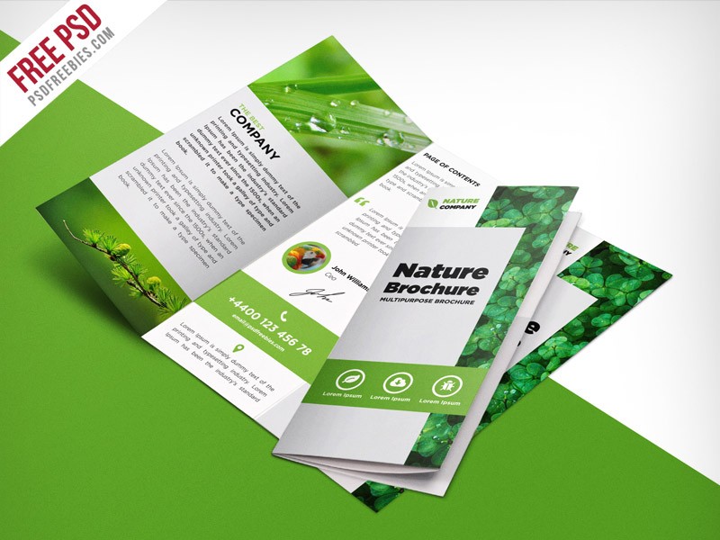 Freebie Nature Tri Fold Brochure Template Free PSD By Freebies Photoshop