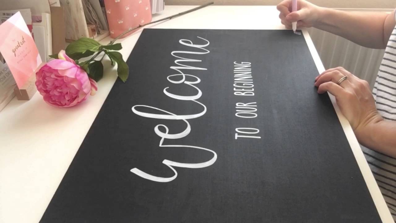 FULL VIDEO Create Beautiful Welcome Chalkboard For Wedding W Font