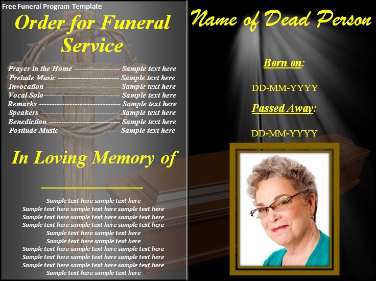 Funeral Obituary Template Online Program Maker