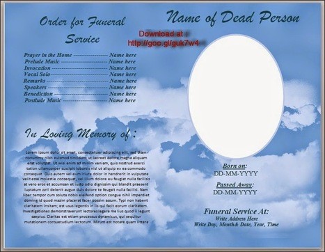 Funeral Program Template For Australia In Micro Free Backgrounds