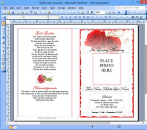 Funeral Program Template Microsoft Publisher Memorial MS Examples