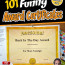 Funny Award Certificates 101 To Give Family Reunion