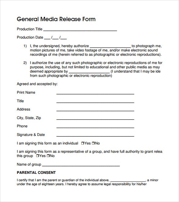 General Release Form 7 Free Samples S Formats