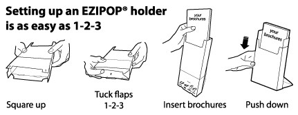 Generic Universal EZIPOP Cardboard Brochure Holders Paper Holder