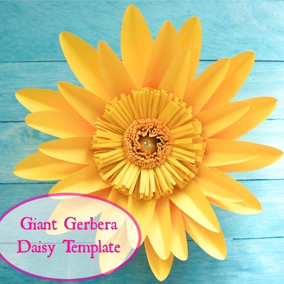 Giant Gerbera Daisy Paper Flower Template And Tutorial Large Etsy Gerber