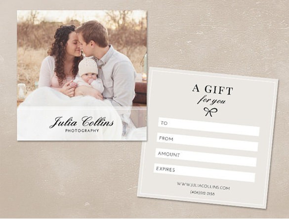 Gift Cards For Photographers Certificate Photography Template Ideas