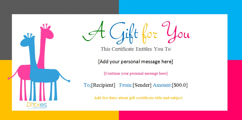 Gift Certificate Template Free Download Card