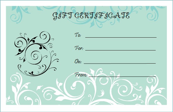 Gift Certificate Template Free Fill