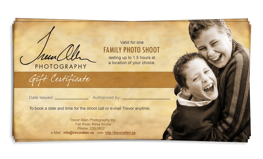 Gift Certificate Template Photography Bizoptimizer Us Ideas