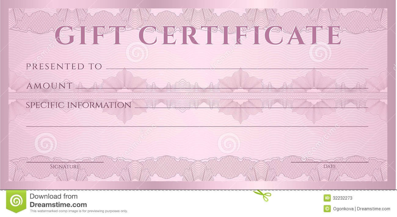 Gift Certificate Voucher Coupon Template Stock Vector Fake Money