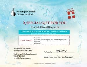 Gift Certificates Huntington Beach School Of Music Certificate Template