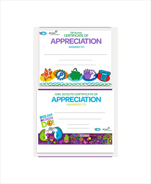 Girl Scout Certificate Template 5 Free PDF Documents Download Of Appreciation
