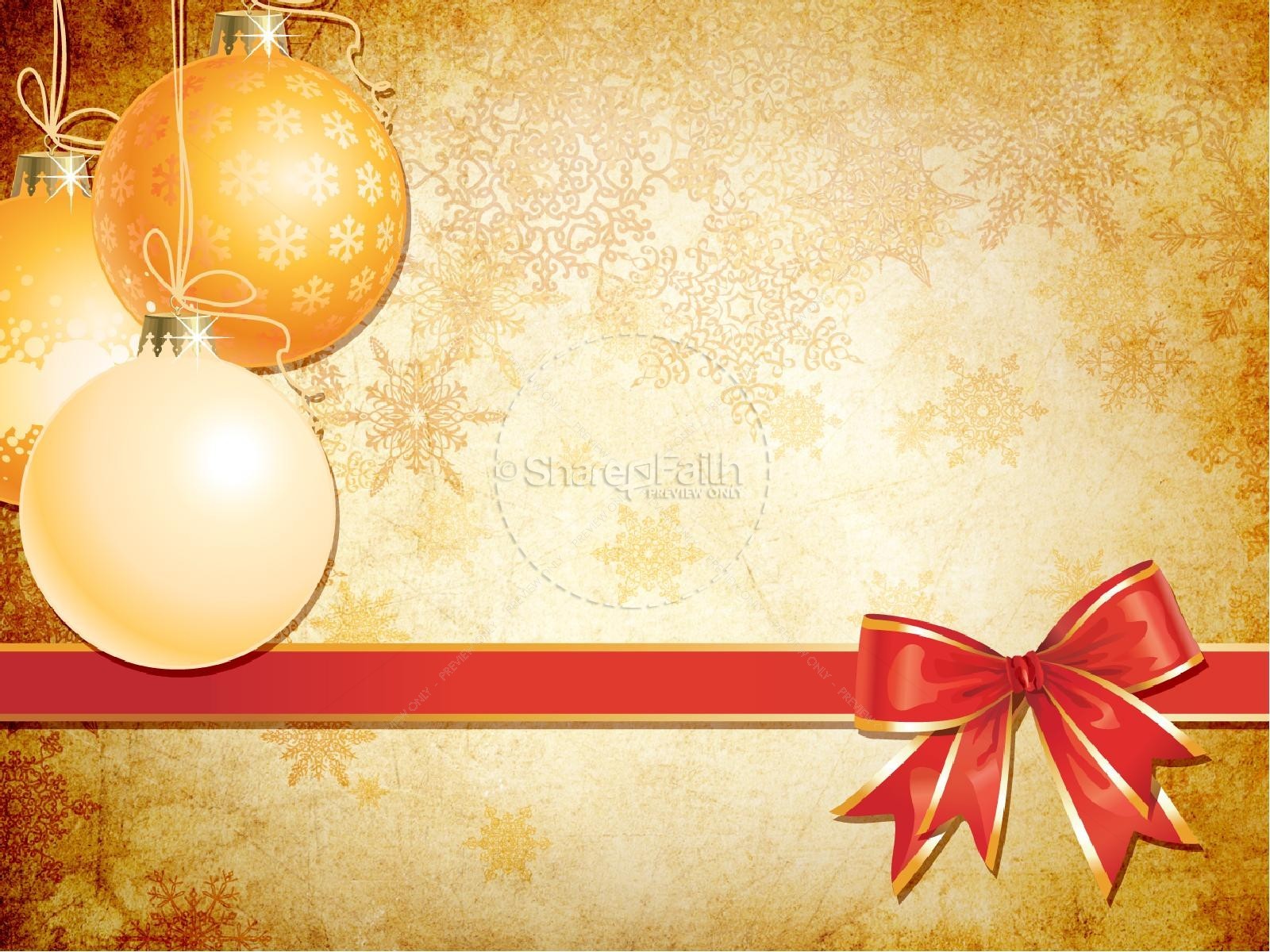 Gold Christmas Decorations PowerPoint Template PowerPoints