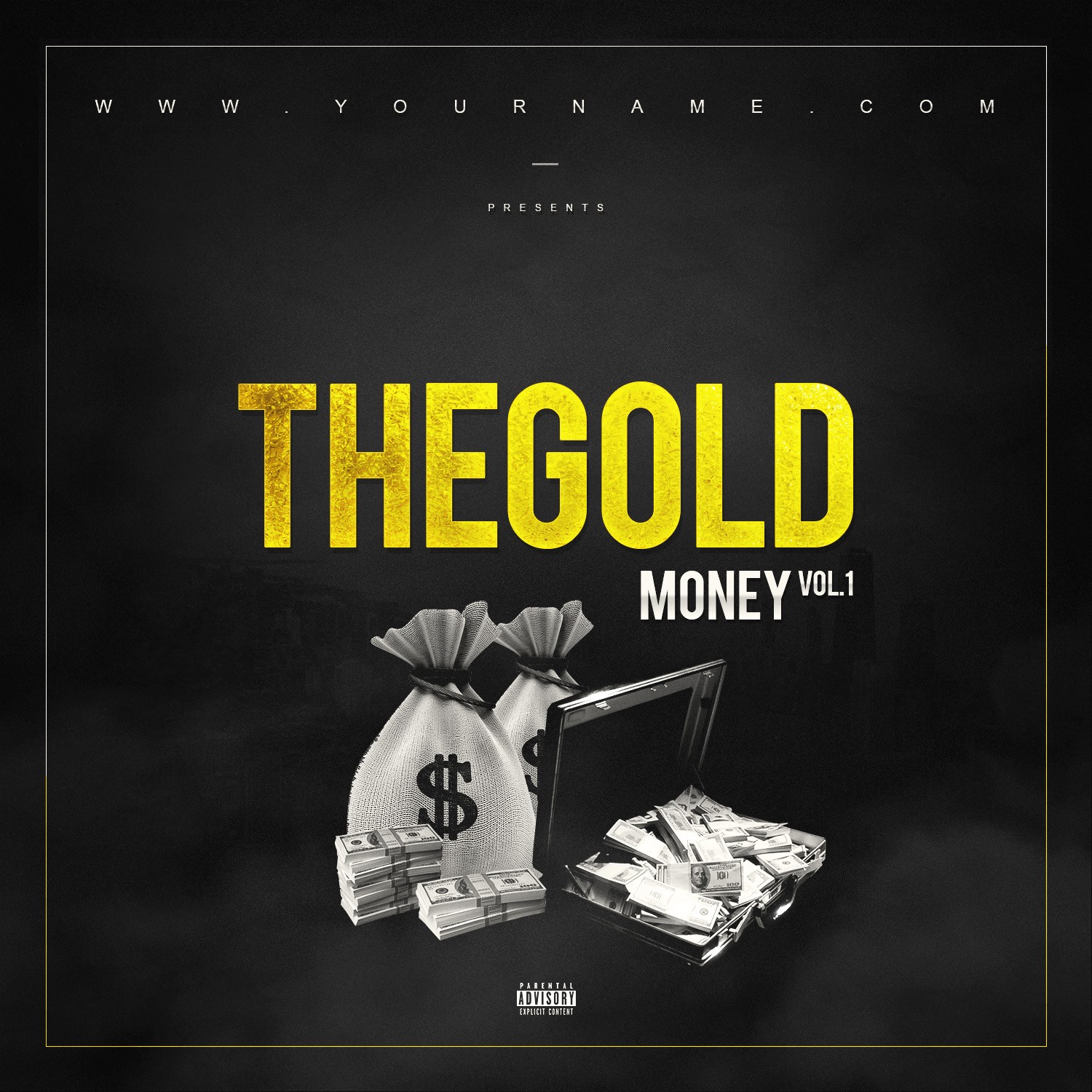 Gold Money Mixtape Cover Template