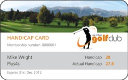 Golf Handicap My Online Club Certificate