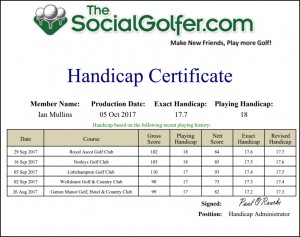 Golf Societies Groups The Social Golfer Blog Archive Handicap Certificate