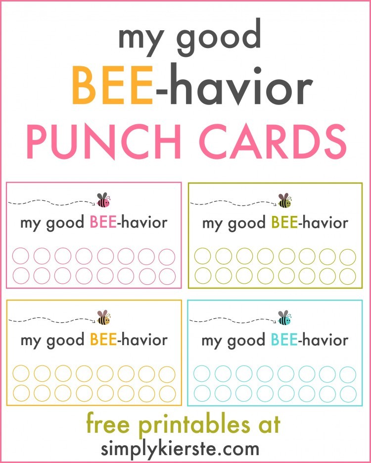 Good Behavior Punch Cards Simplykierste Com Printable