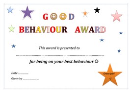 Good Behaviour Award By Anulka1979 Teaching Resources Tes Behavior Certificate