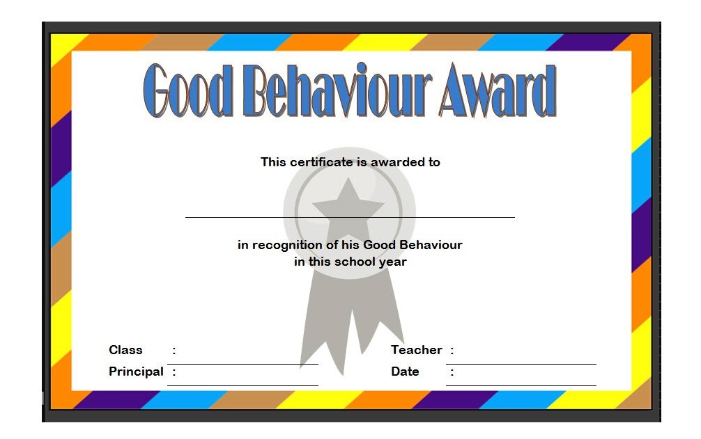 Good Behaviour Award Certificate Templates Best 10 Behavior Printable