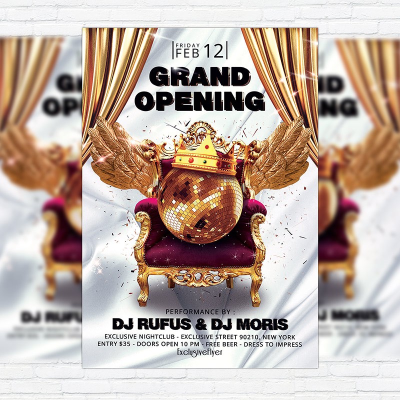 Grand Opening Premium Flyer Template Facebook Cover