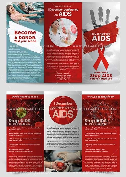 Graphics Day Of Fight With AIDS Premium Tri Fold PSD V1 Brochure Aids Template