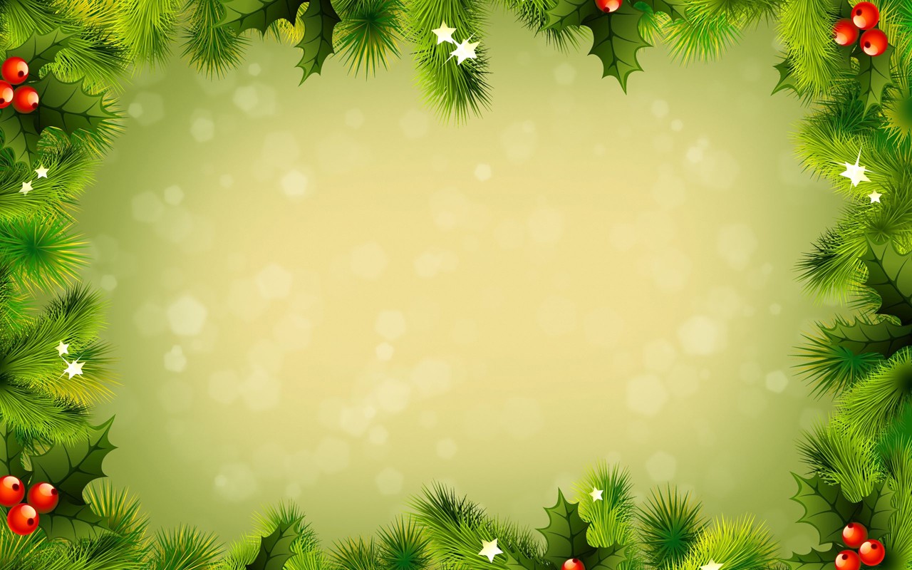 Green Christmas Frame Backgrounds For PowerPoint PPT Powerpoint Template