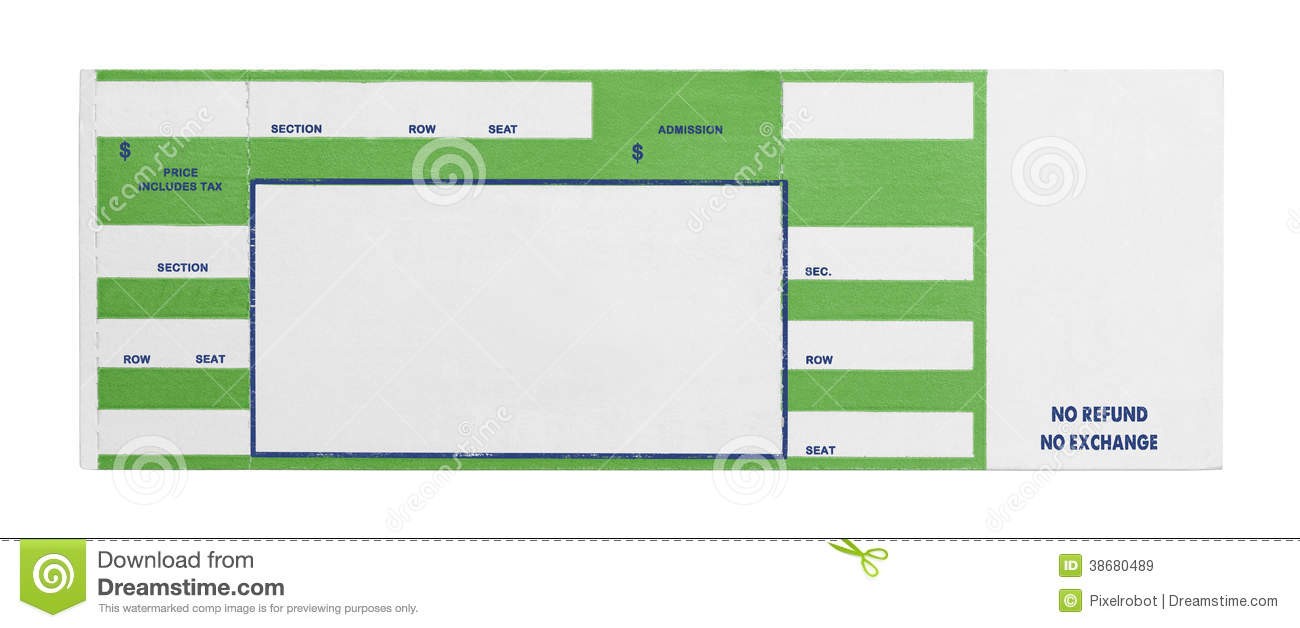Green Concert Ticket Stock Image Of Antique Empty 38680489 Printable Template