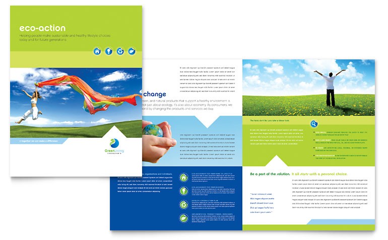 Green Living Recycling Brochure Template Word Publisher