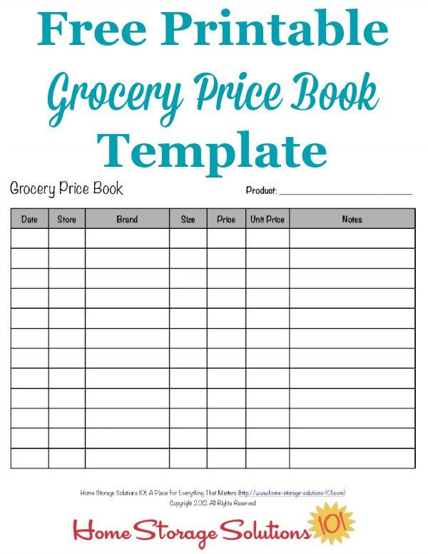 Grocery Price Book Use It To Compare Prices In Your Area Free Printable List