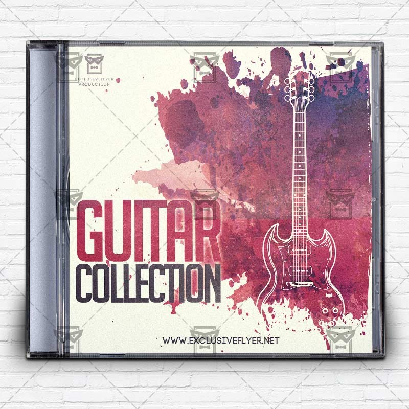 Guitar Collection Premium Mixtape Album CD Cover Template Cd Templates