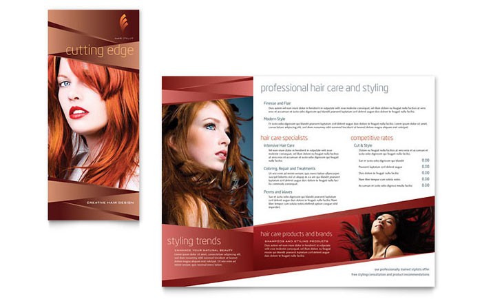 Hair Stylist Salon Brochure Template Design Templates Free