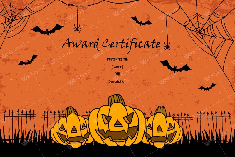 Halloween Award Certificates 5 Printables For Microsoft Word To