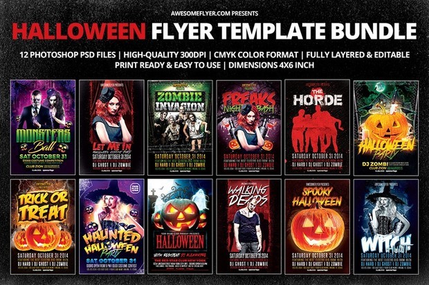 Halloween Flyer Template Bundle Awesomeflyer