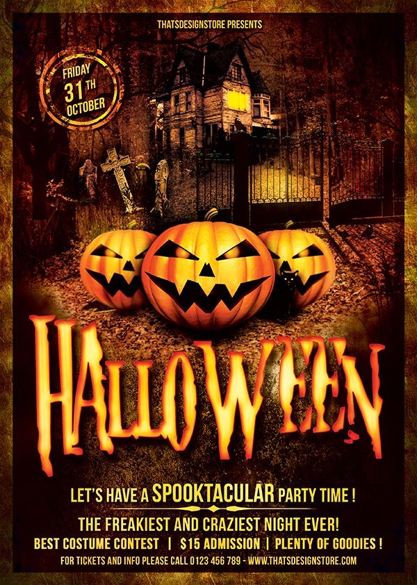 Halloween Flyer Template Psd Design For Photoshop Places To Visit