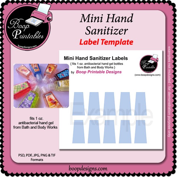 Hand Sanitizer Bottle Label TEMPLATES By Boop Printables Free Cake Template