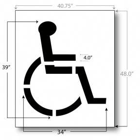 Handicap Parking Stencil 39 Inch International Standard 70039D Template