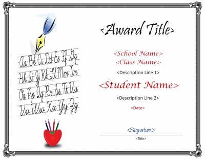 Handwriting Certificate Template Calligraphy