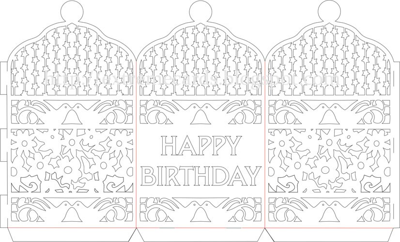 Happy Birthday Paper Cut Lantern Tutorial Card